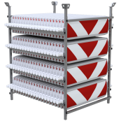 SET | with 80 traffic panels | on storage and transport frame | film RA2/B, arrowed | one side indicating right / left | BASt turn traffic panel